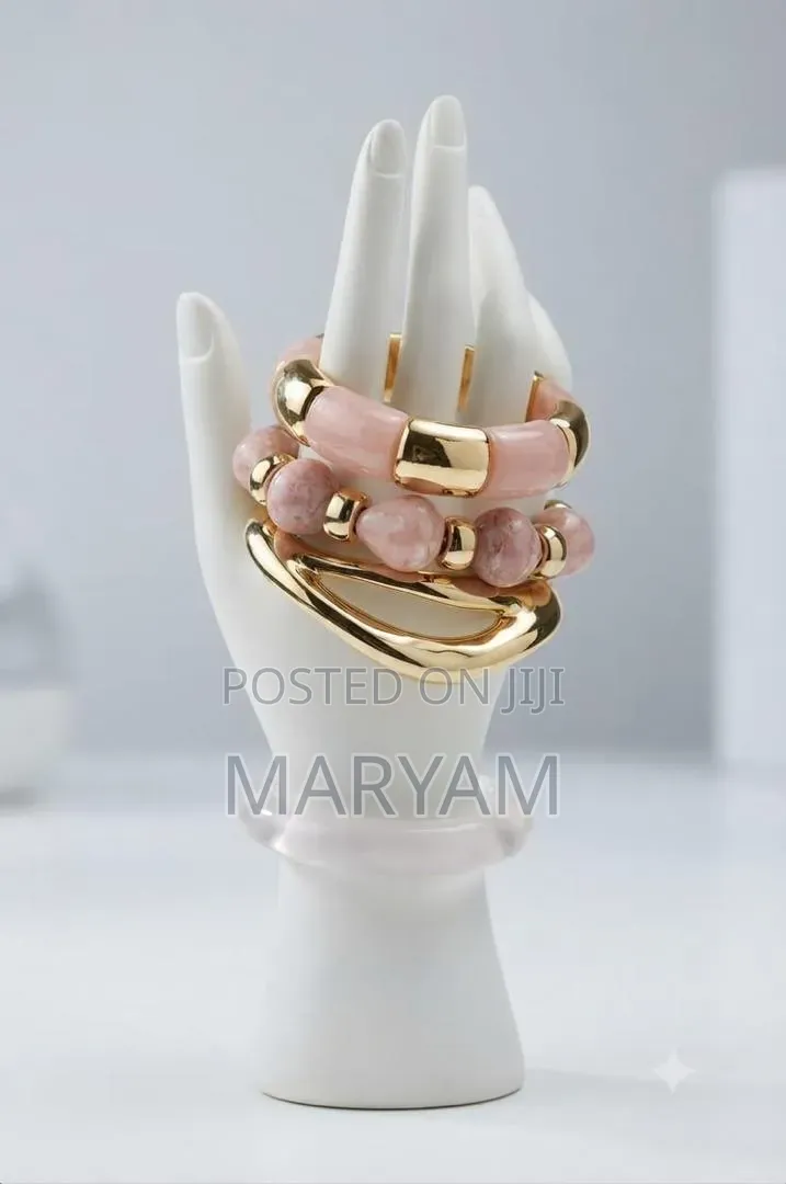 Marble-Effect Acrylic Bangle Stack Set