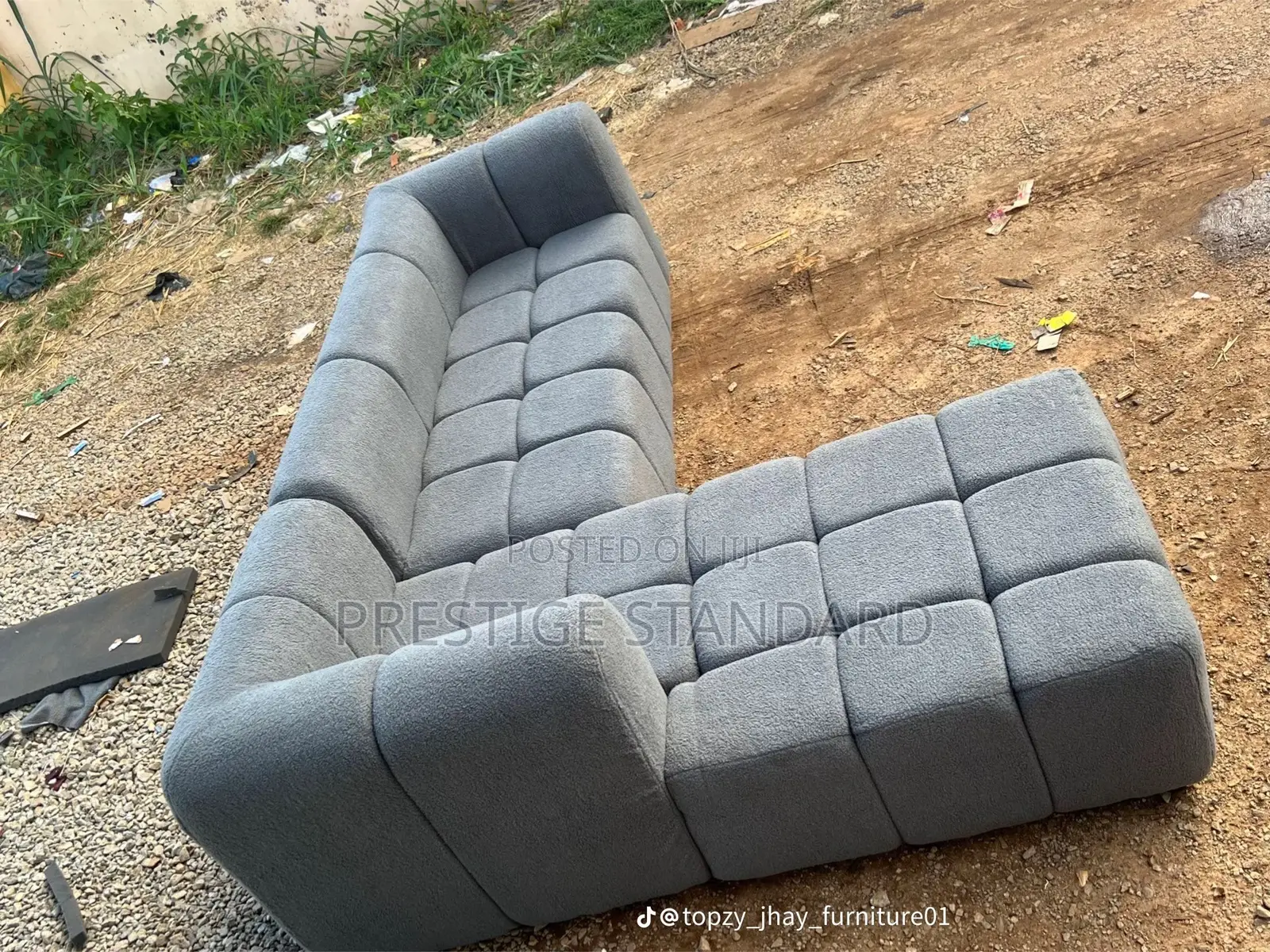 A Standard Boucle Sofa