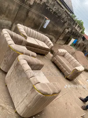 A Standard 7 Seater Sofa, Made With Quality Leather