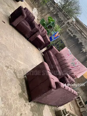 A Standard 7 Seater Sofa, Made With Quality Leather
