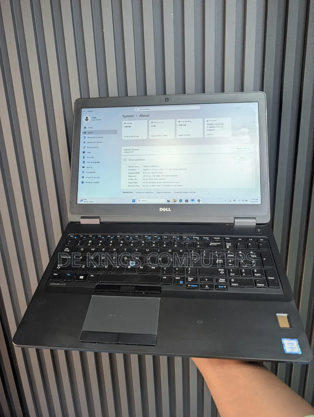 Laptop Dell Latitude 15 E5570 8GB Intel Core i7 SSD 256GB