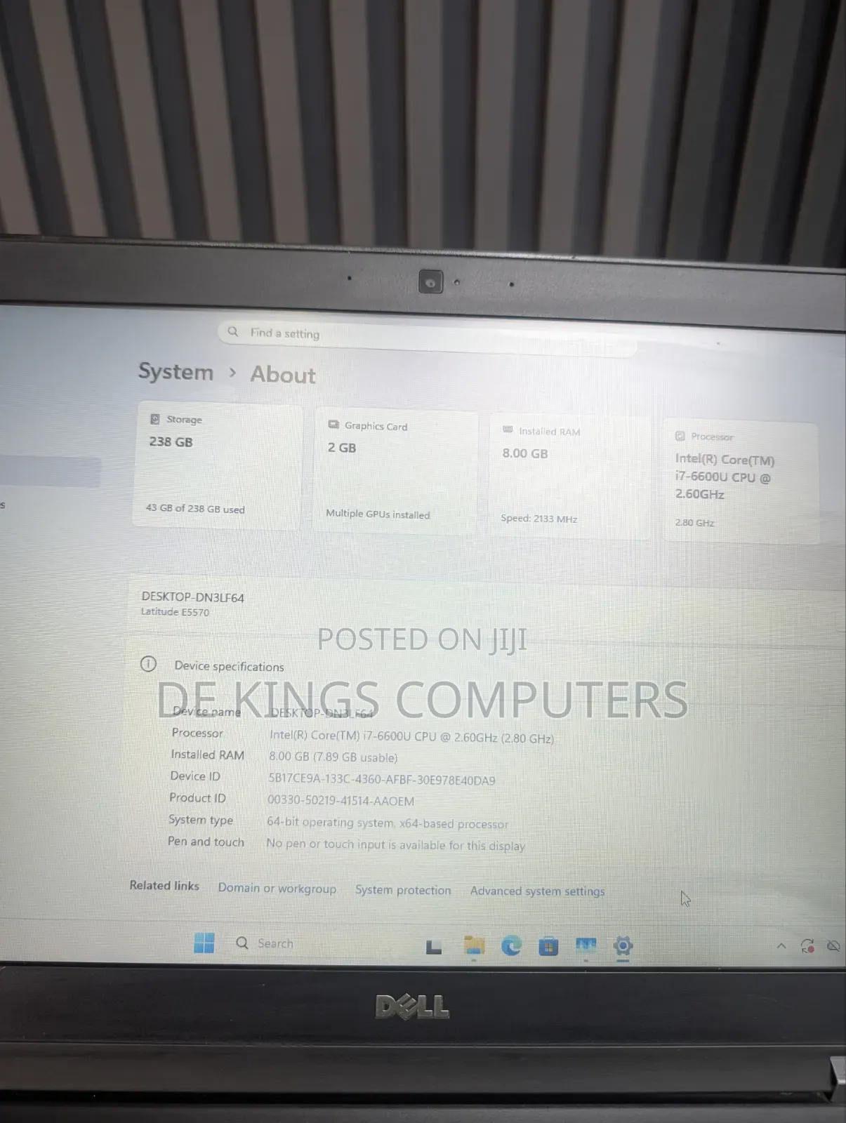 Laptop Dell Latitude 15 E5570 8GB Intel Core i7 SSD 256GB