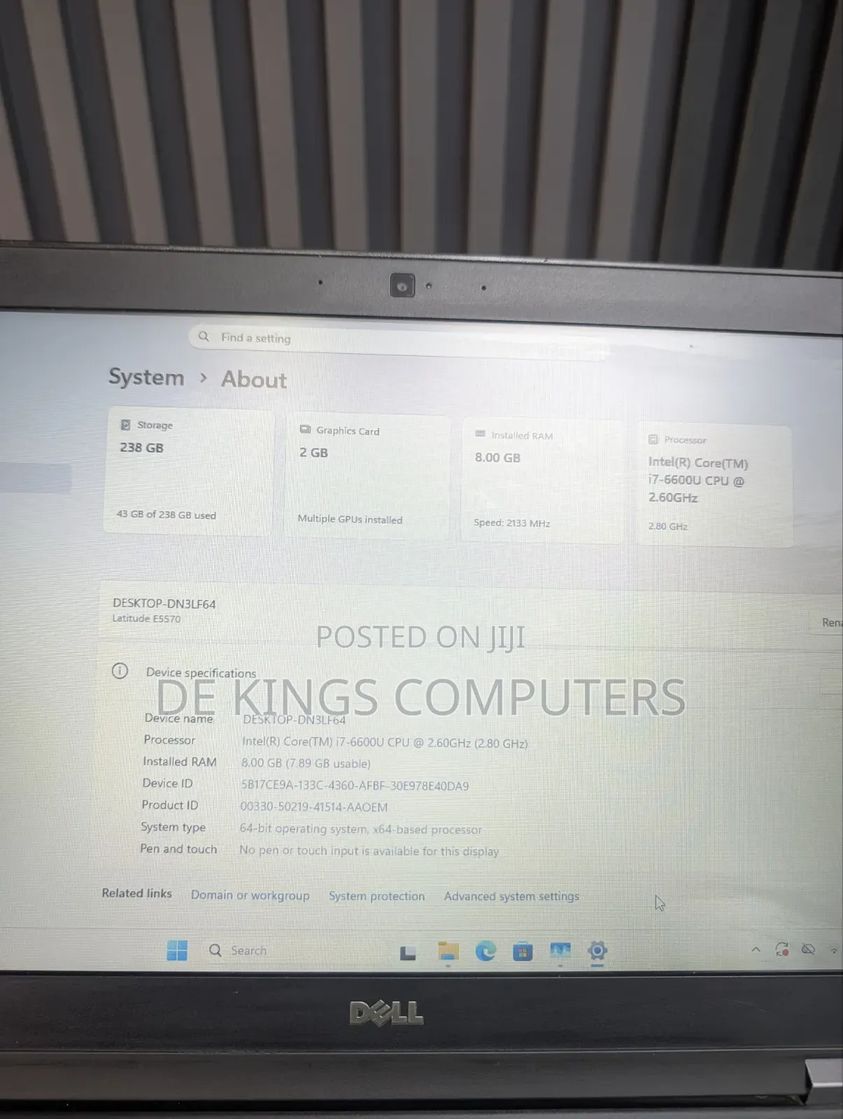Laptop Dell Latitude 15 E5570 8GB Intel Core i7 SSD 256GB