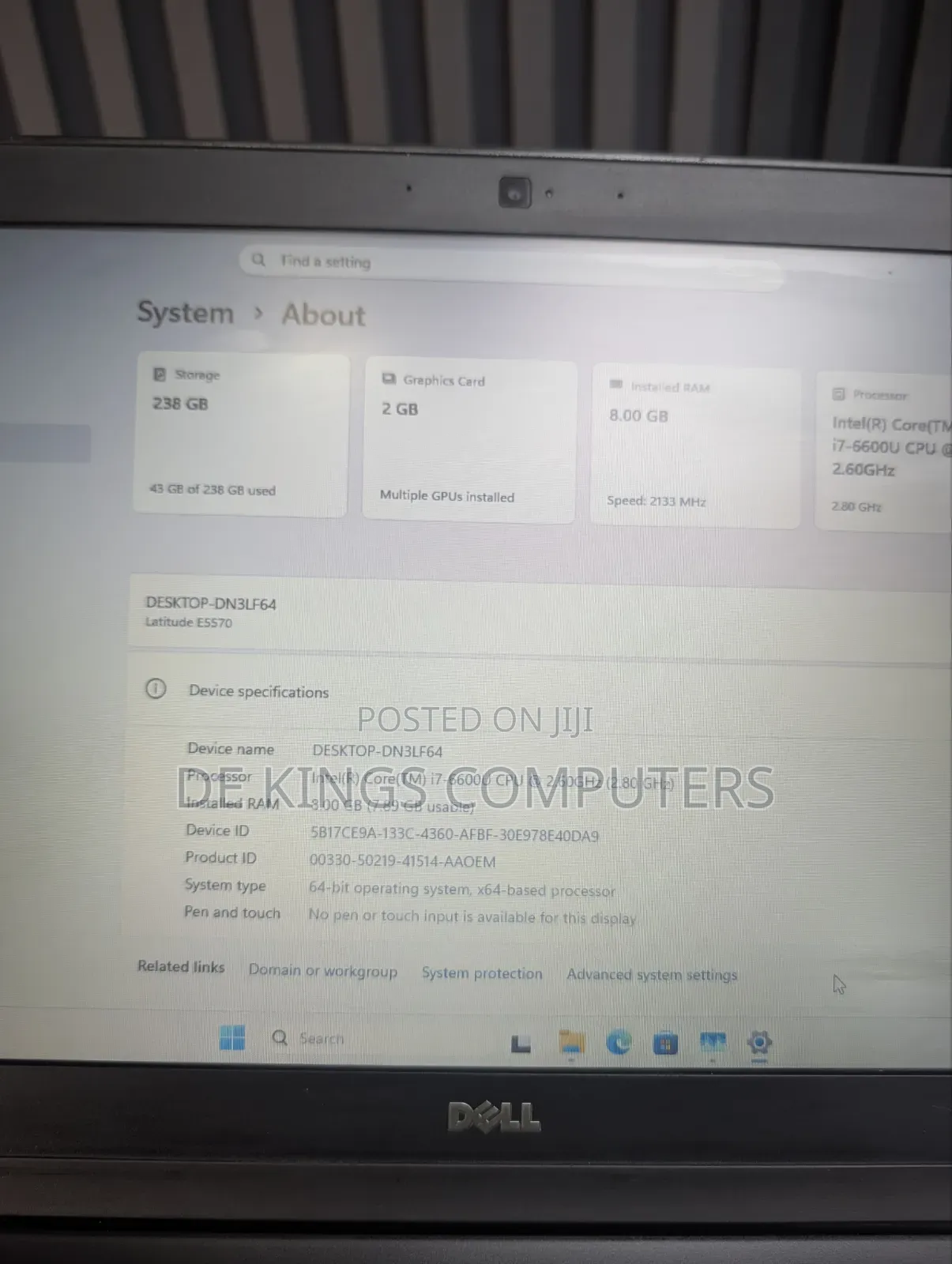 Laptop Dell Latitude 15 E5570 8GB Intel Core i7 SSD 256GB