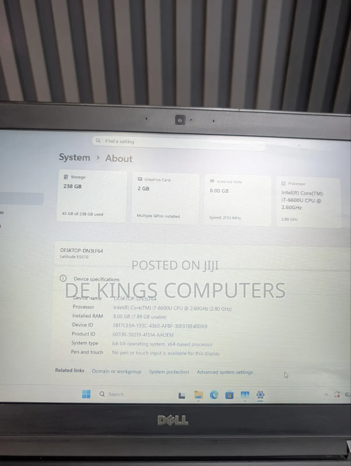 Laptop Dell Latitude 15 E5570 8GB Intel Core i7 SSD 256GB