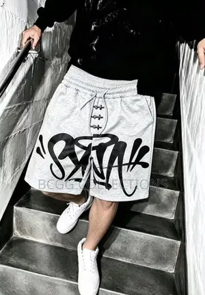 Premium Designer Graffiti Print Drawstring Streetwear Shorts
