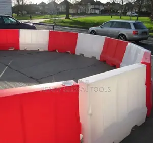 Heavy-Duty Plastic Road Barriers – Red & White