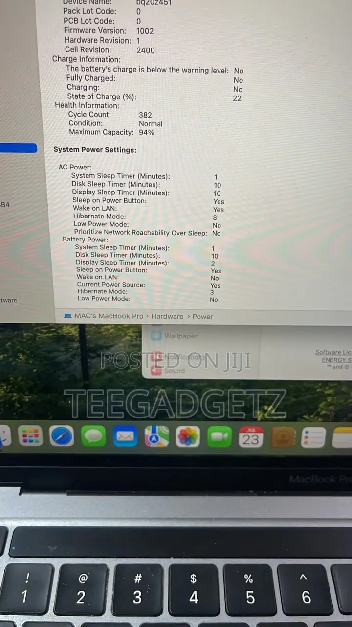 Laptop Apple MacBook 8GB SSD 512GB