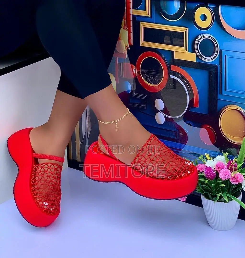 Unique Ladies Mid Heel Wedge Slippers