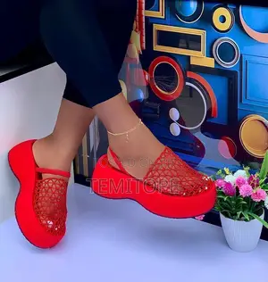 Unique Ladies Mid Heel Wedge Slippers