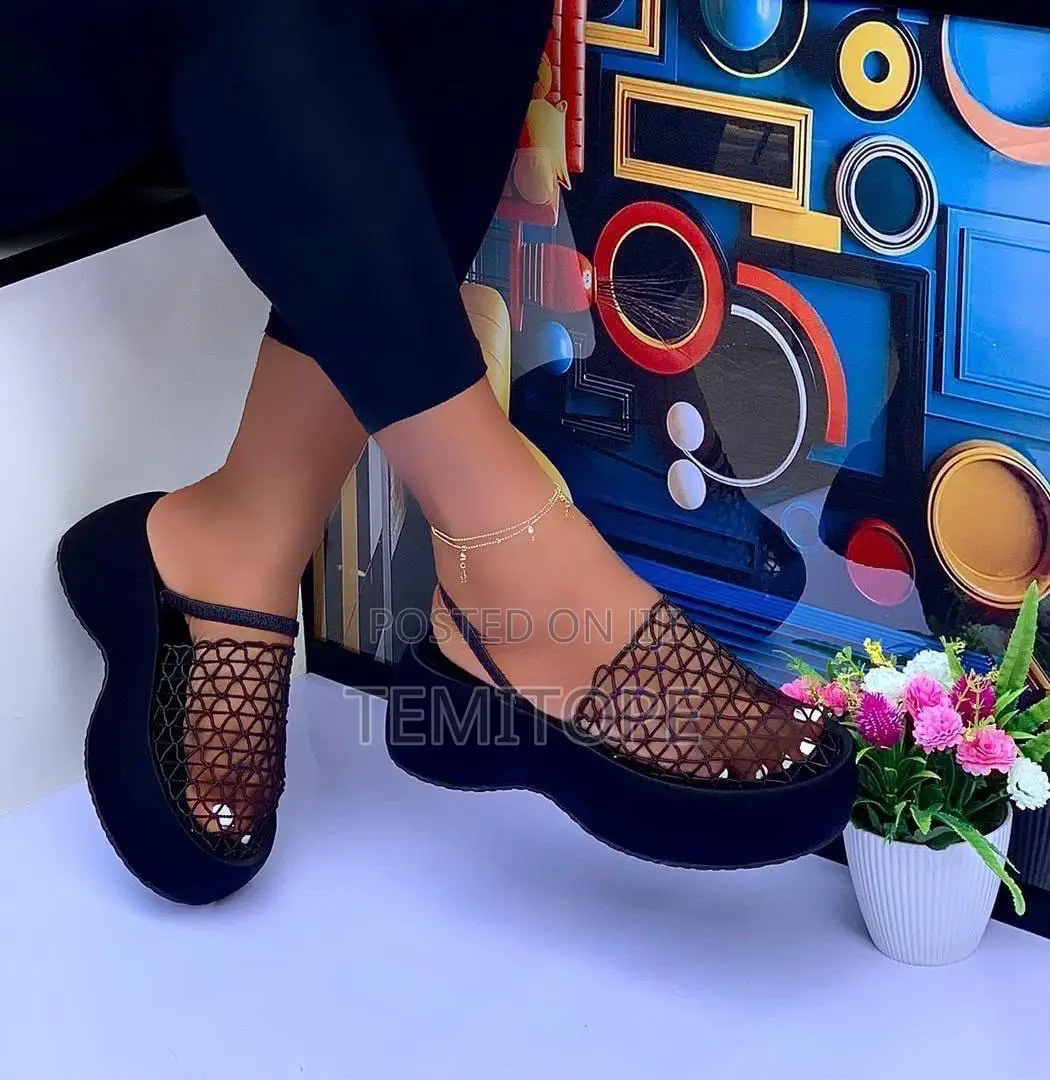 Unique Ladies Mid Heel Wedge Slippers