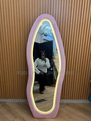 European Style Floor Mirror With Led 
Suede + Quality Mirror