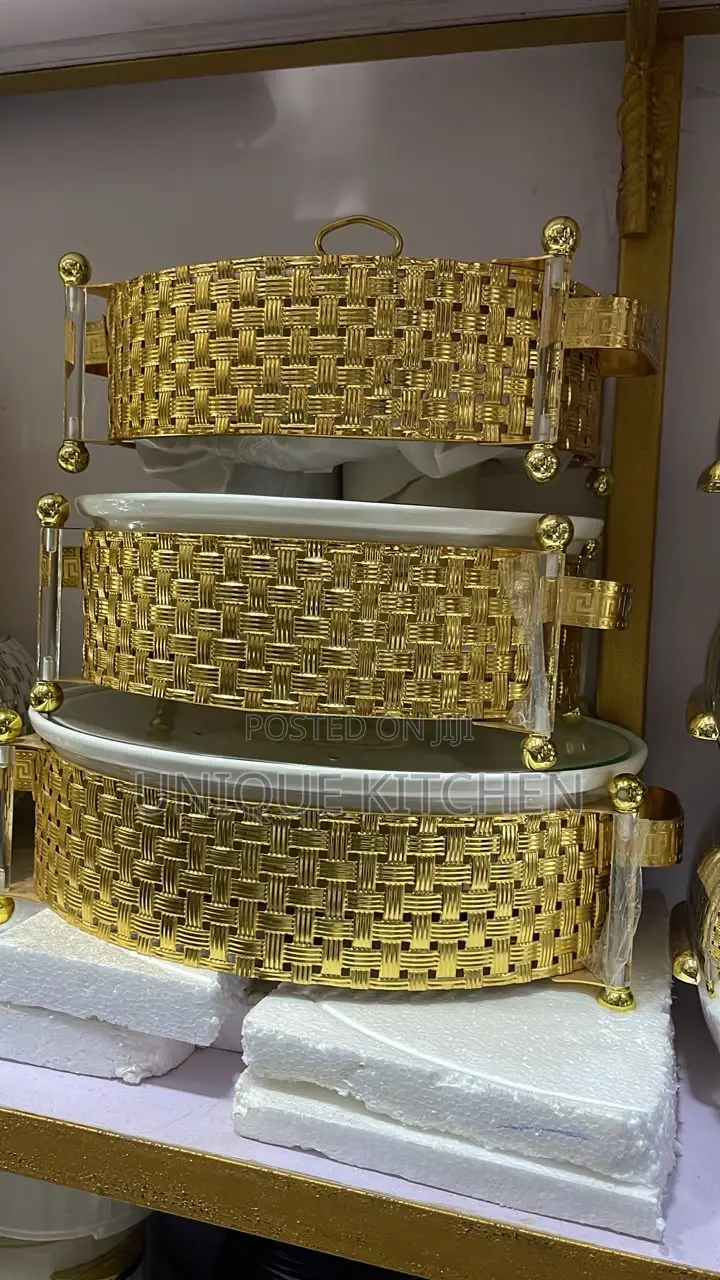 3pcs Luxury Gold Food Warmer