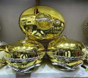 Luxury 3pcs Gold Finished Thermal Food Warmer Set