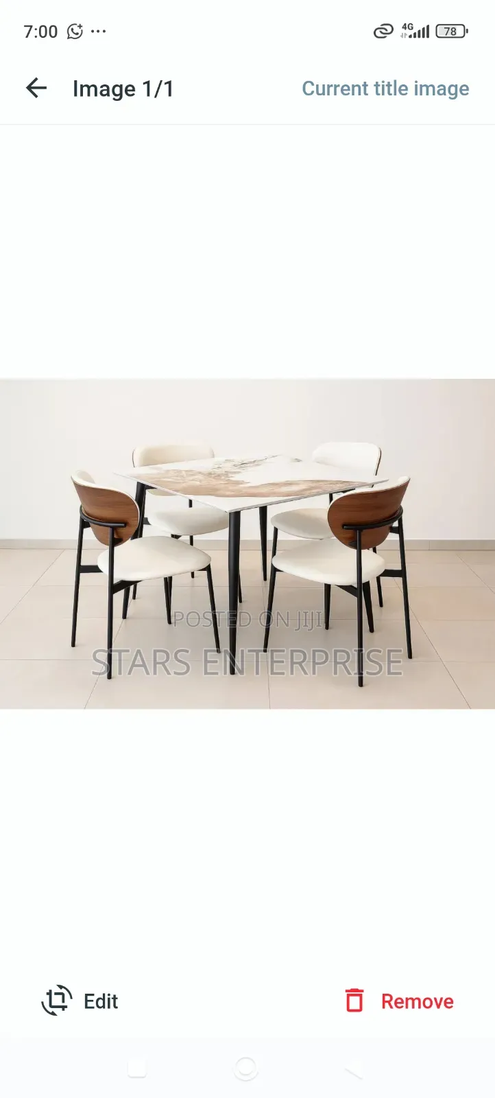4 Seater Marble Dinning Set