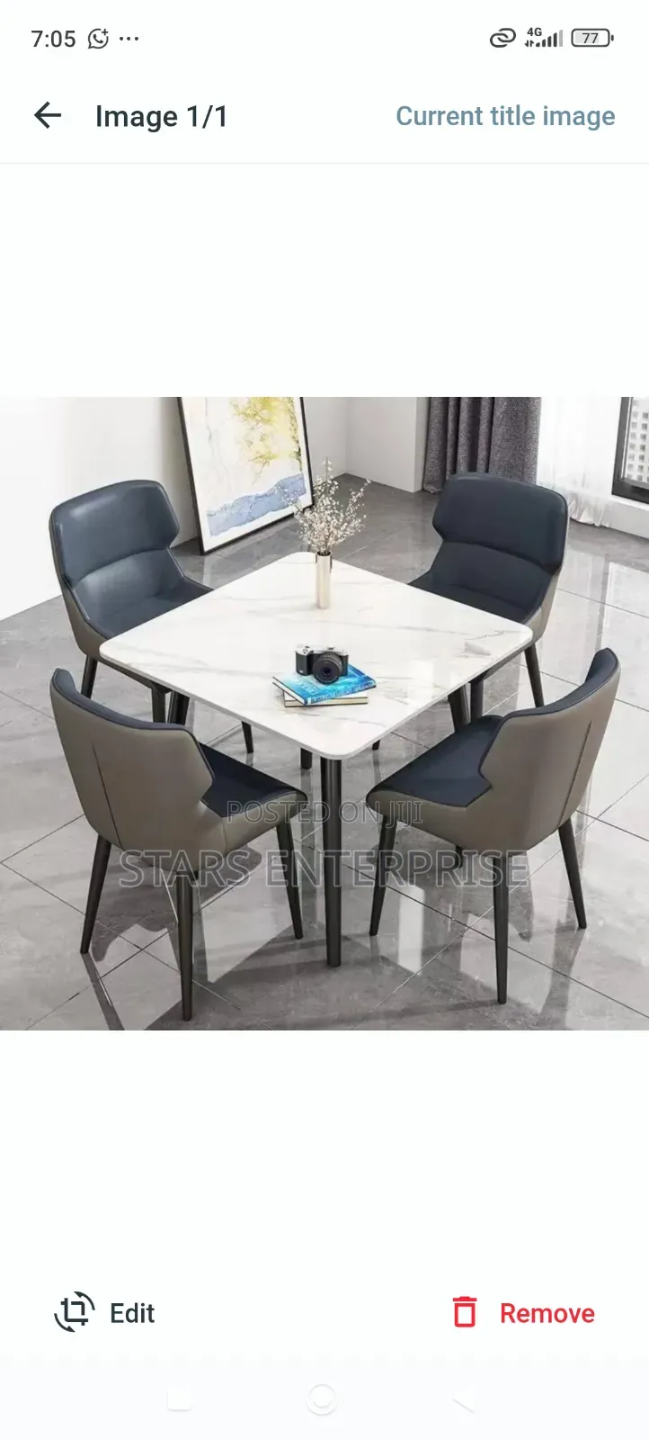 4 Seater Marble Dinning Set