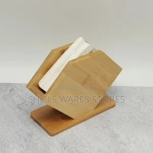 Bamboo Napkin Holder / Serviette Holder - Natural Wood.