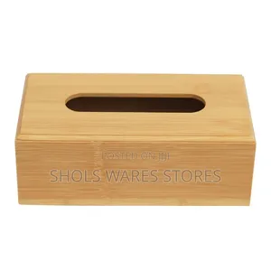 Premium Bamboo Rectangular Tissue Box Cover Holder