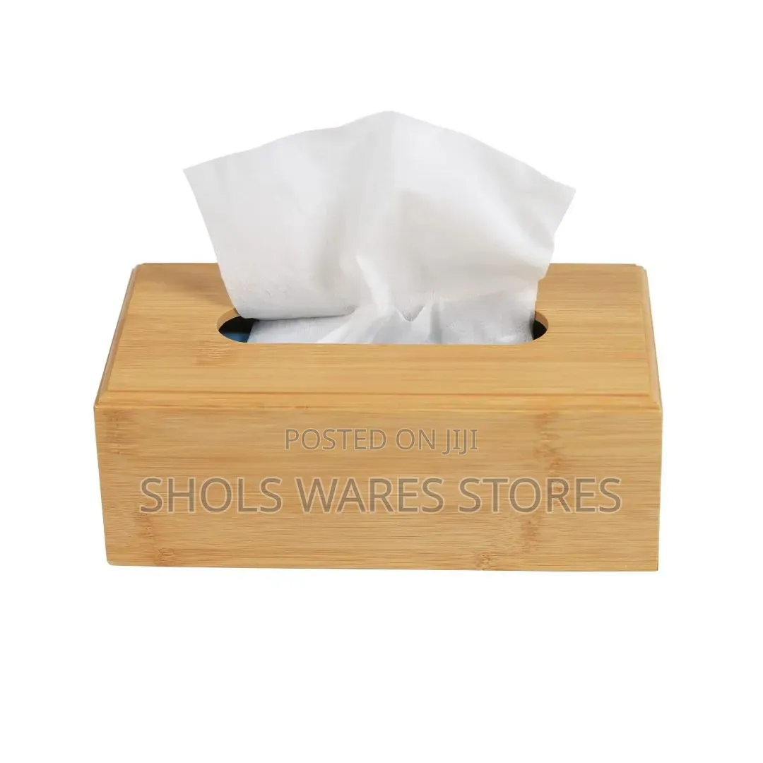 Premium Bamboo Rectangular Tissue Box Cover Holder