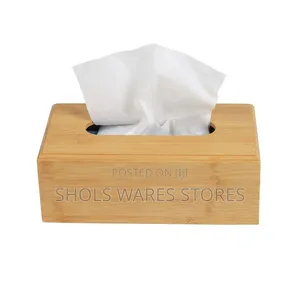 Premium Bamboo Rectangular Tissue Box Cover Holder