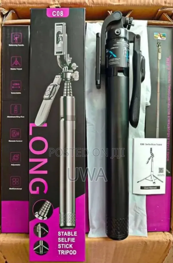 C08 Long Wireless Selfie Stick Tripod With Bluetooth Shutter Remote