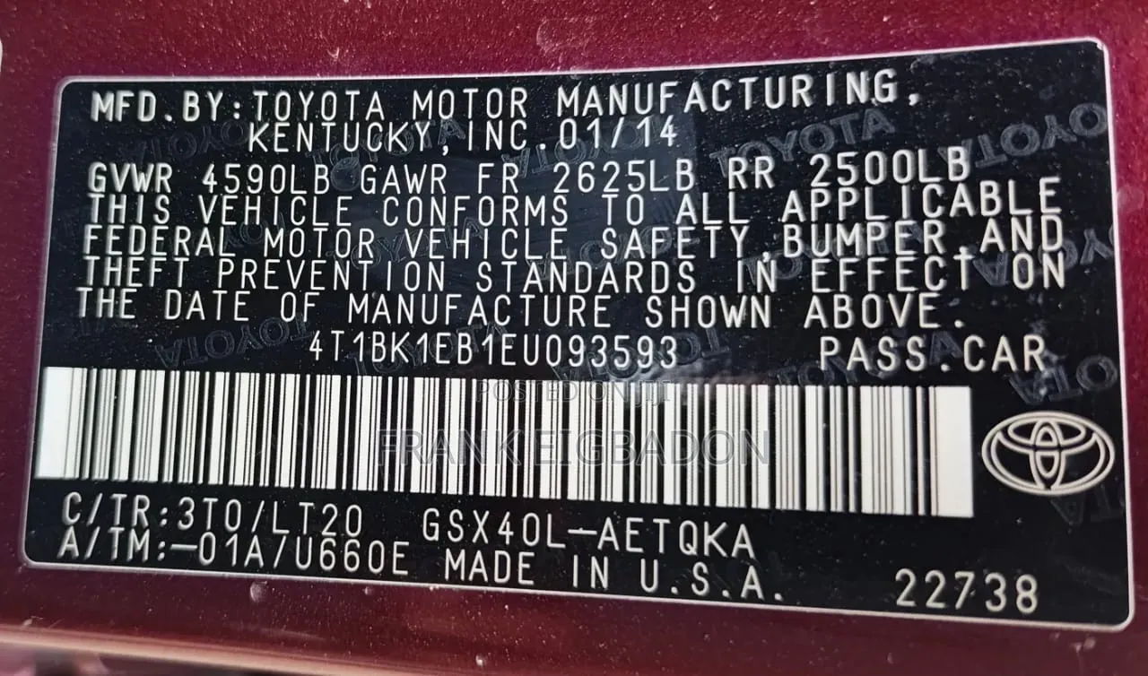 Toyota Avalon 2015 Burgundy