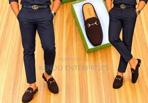 Black Gucci Men's Half Shoes