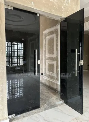 Black 10mm Tempered Frameless Ante Room Glass Door