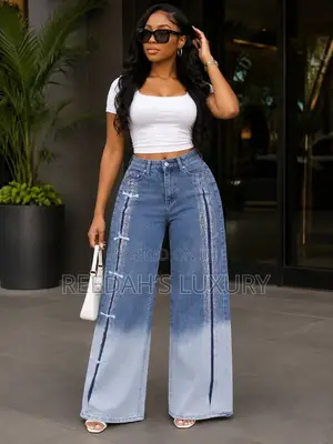 Ombré Bow Accent Jean