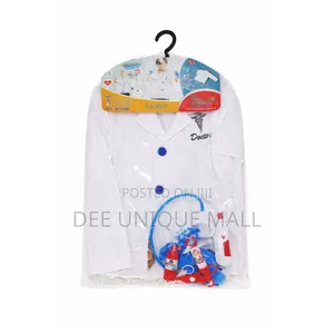 Kids Doctor Career Day Costume Set Complete With a White Lab Coat.