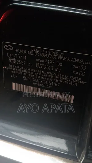 Hyundai Sonata 2015 Black