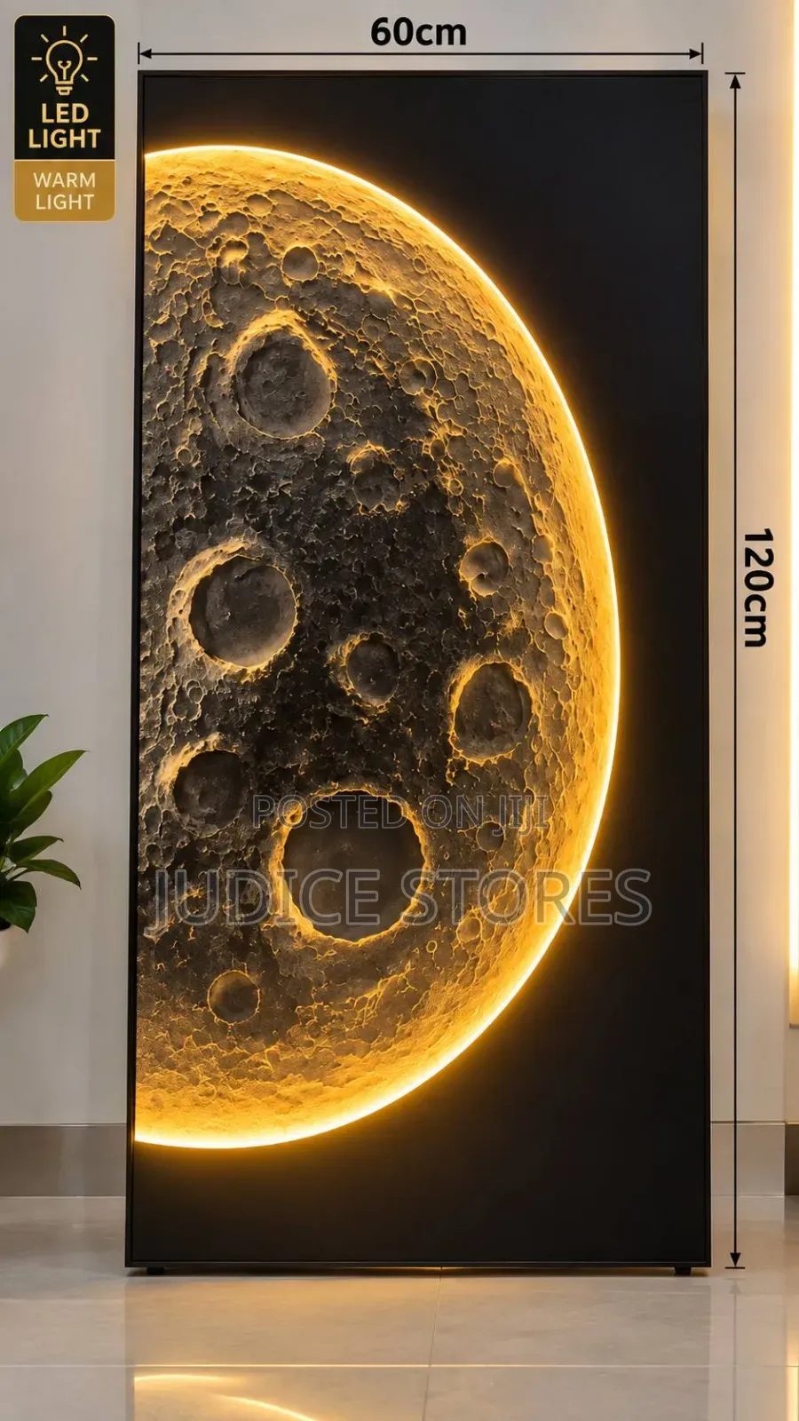 3D Moon Led Wall Frame 60x120cm