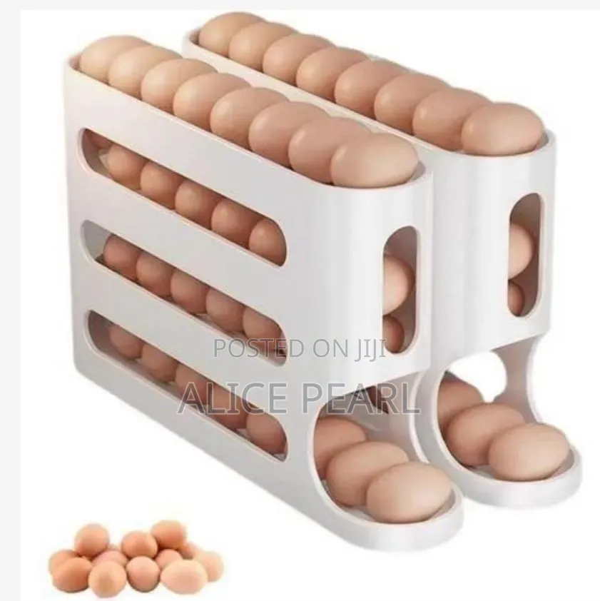 4 Layers Automatic Rolling Egg Rack Holder Crate and Storage