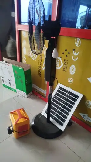 Solar Standing Fan With It Panel and Bulbs Is Available