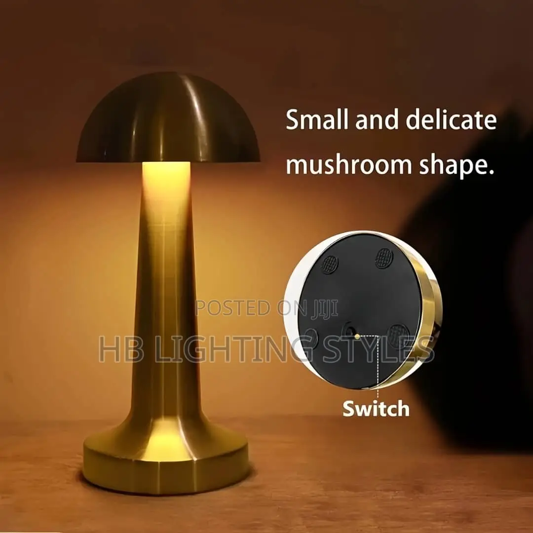 USB Touch Three-Color Gold Mushroom LED Night Light