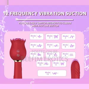 Rose Tongue Licking Telescopic Vibrator G-Spot Dildo Hollow Sucker