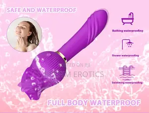 Rose Tongue Licking Telescopic Vibrator G-Spot Dildo True Tongue Vibra