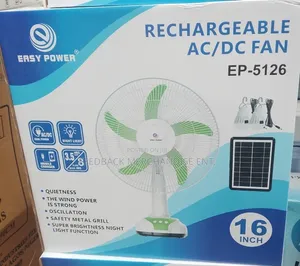 Easy Power Rechargeable Table Fan "16" Inches.