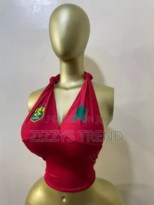 Red and White Open Bacy Sexy Top for Ladies