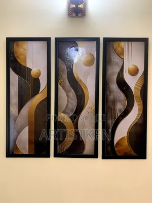 3in1 Gold and Black Modern Abstract Frames