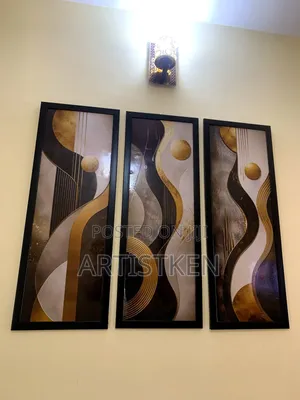 3in1 Gold and Black Modern Abstract Frames