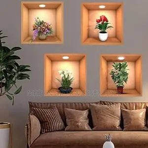 3D Flower Wall Sticker Decor (Pack of 4)
