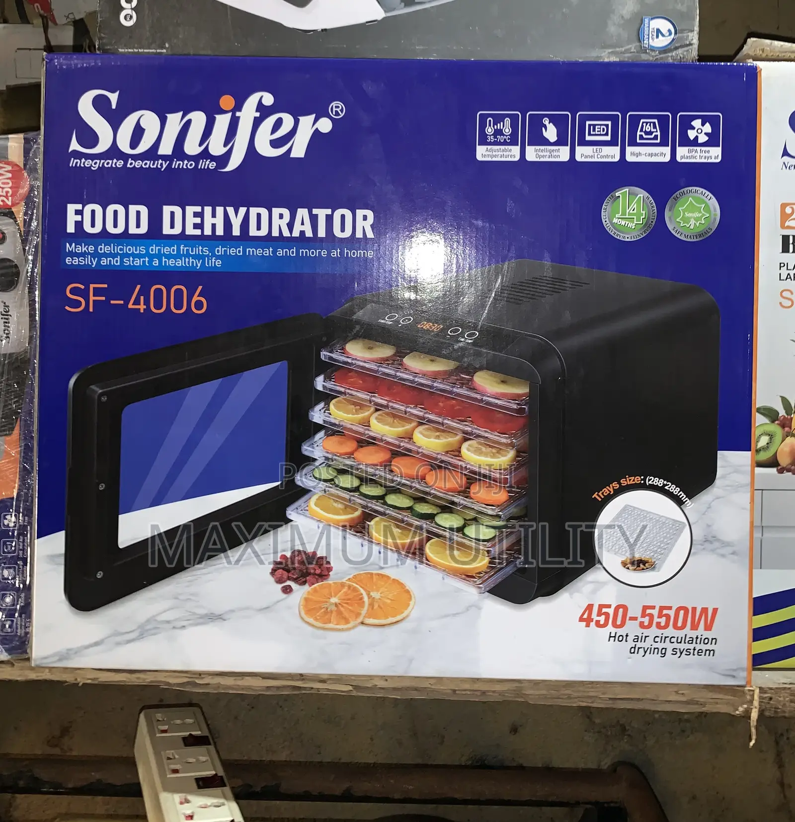 Sonifer 16 Liters 6 Step 450-550 Watts Food Dehydrator