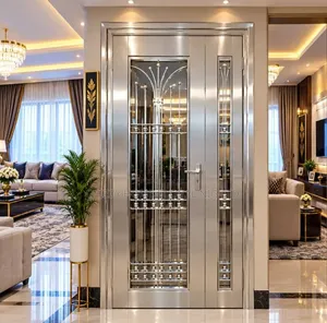 High Gauge Imported Stainless Door 7ft by 4ft Tampered Frozen Glass
