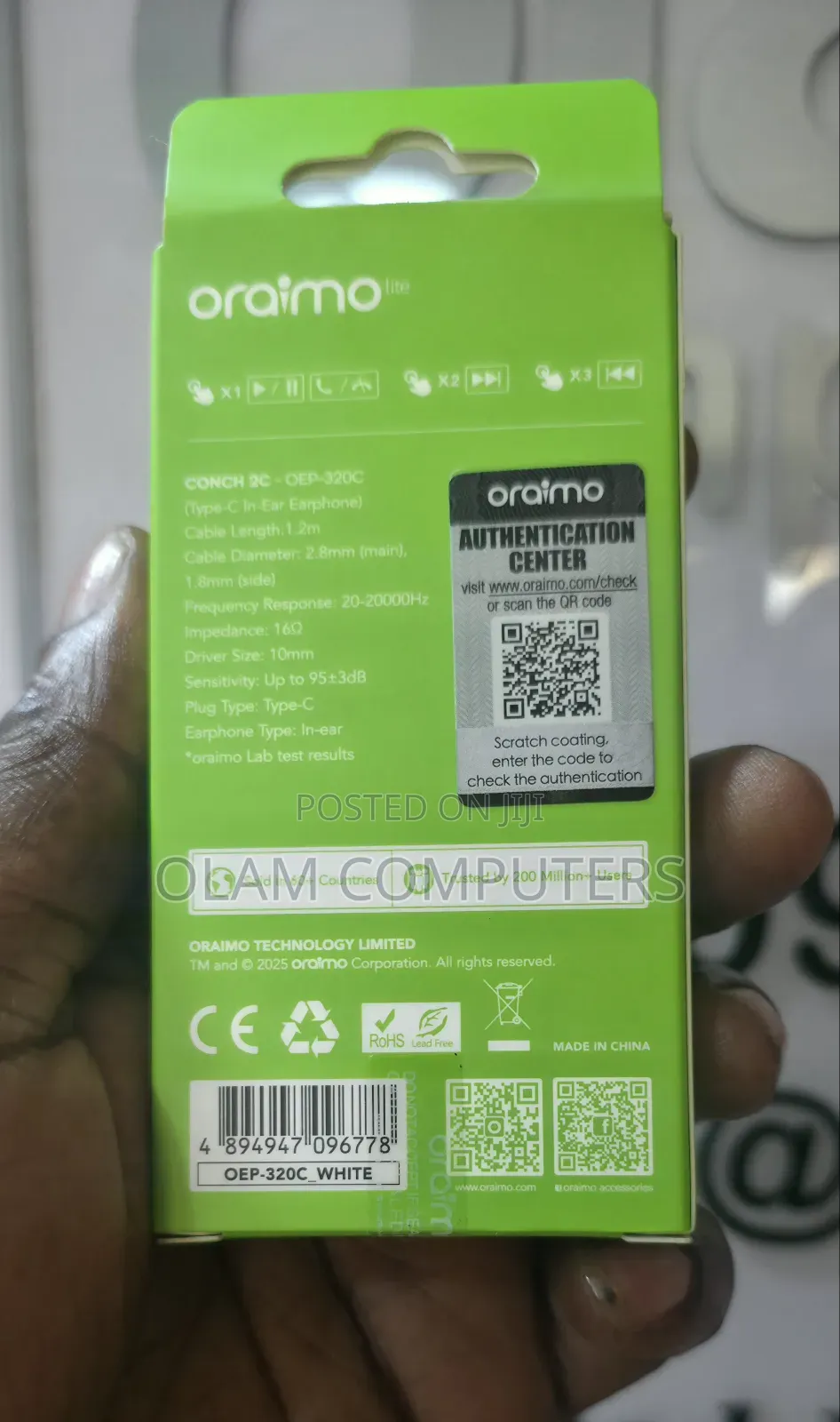Oraimo Digital Type-C Plug Conch 2C OEP-320C