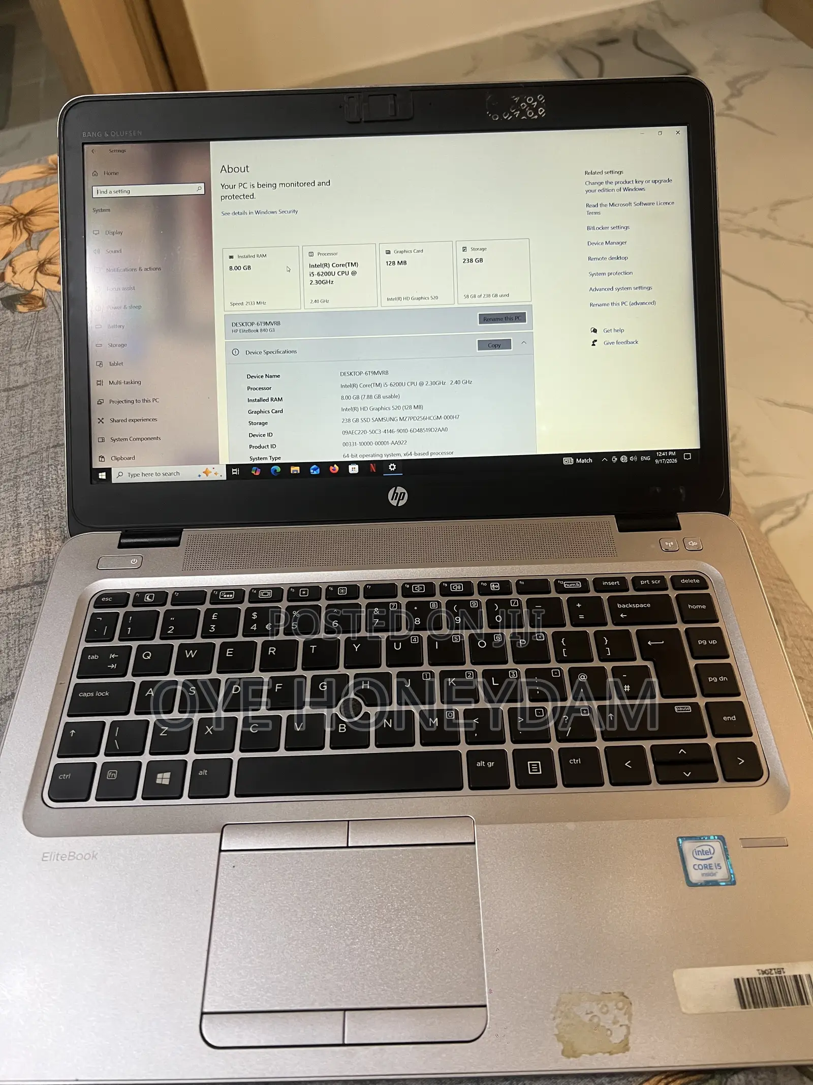 Laptop HP EliteBook 840 G3 8GB Intel Core i5 SSD 256GB