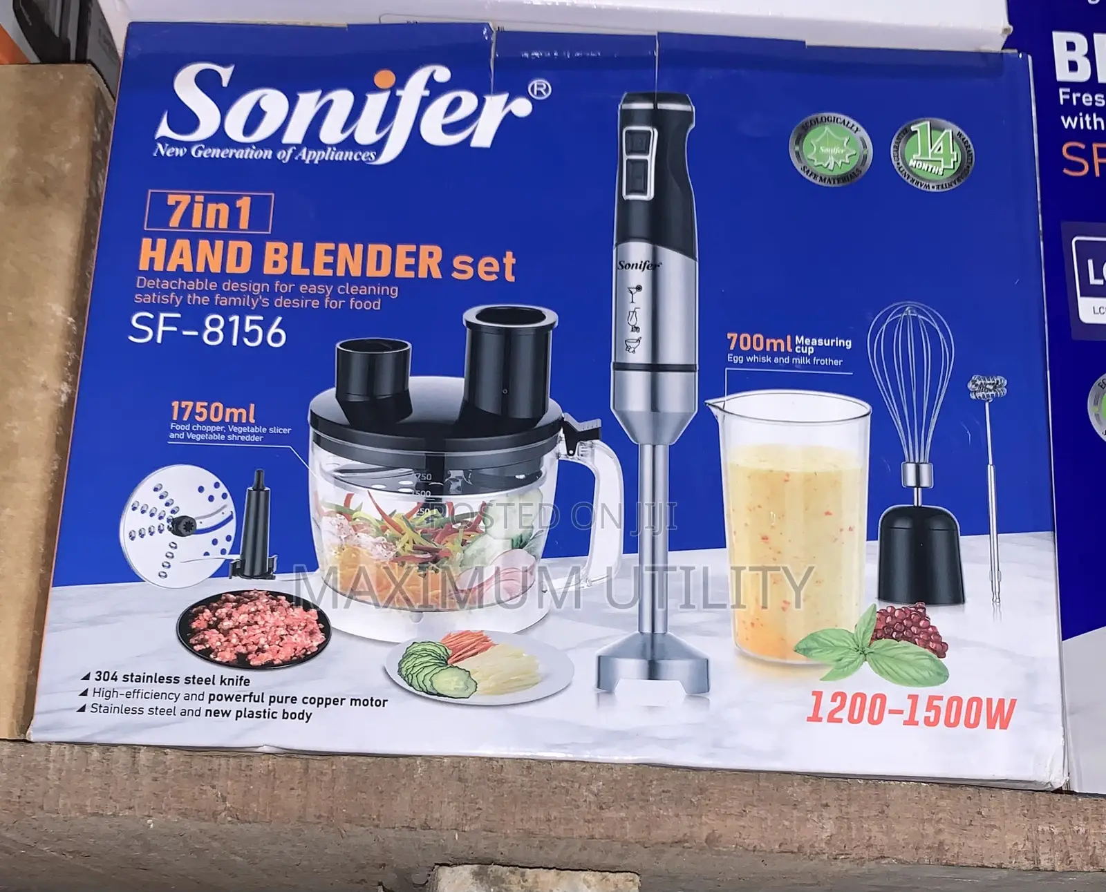 Sonifer 1200-1500 Watts 7 in 1 Hand Blender Set