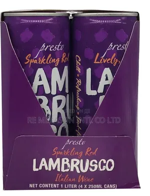 Presto Sparkling Red Lambrusco Italian Wine (Can)