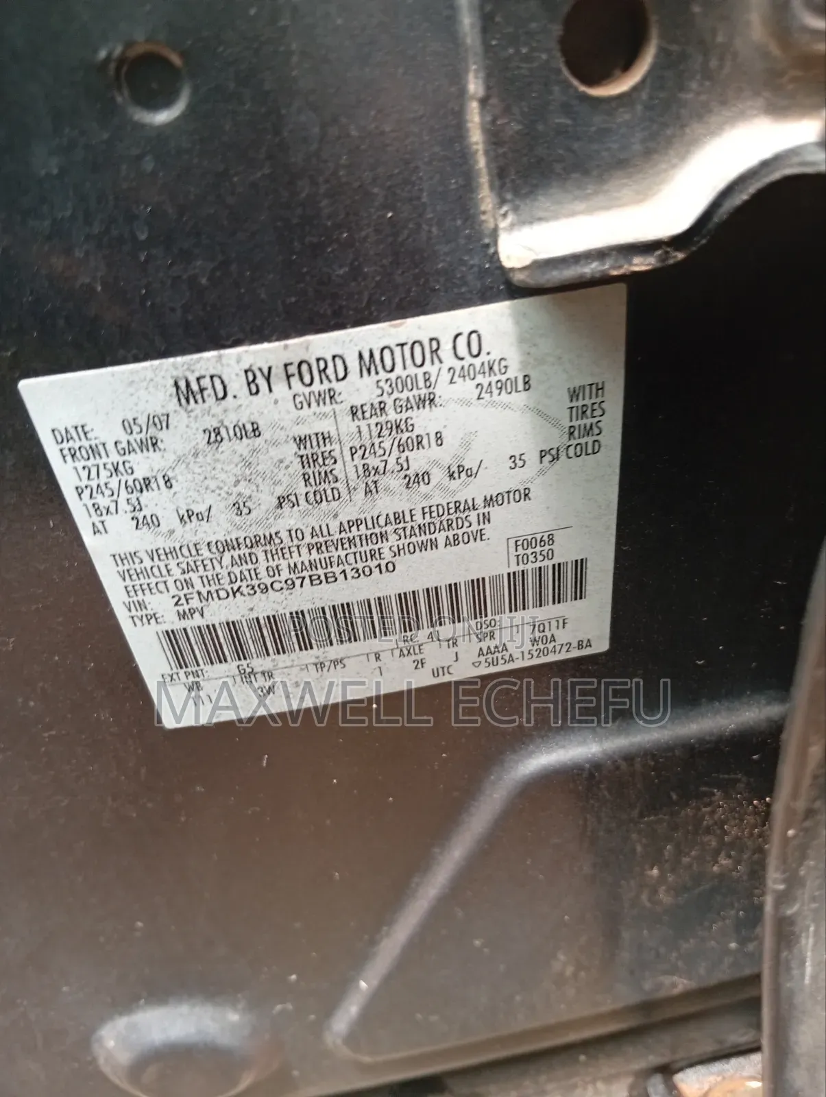 Ford Edge 2007 Gray