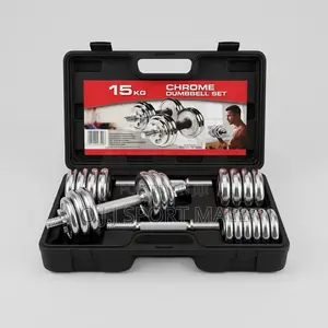 15KG Adjustable Chrome Dumbbell Set With Storage Box